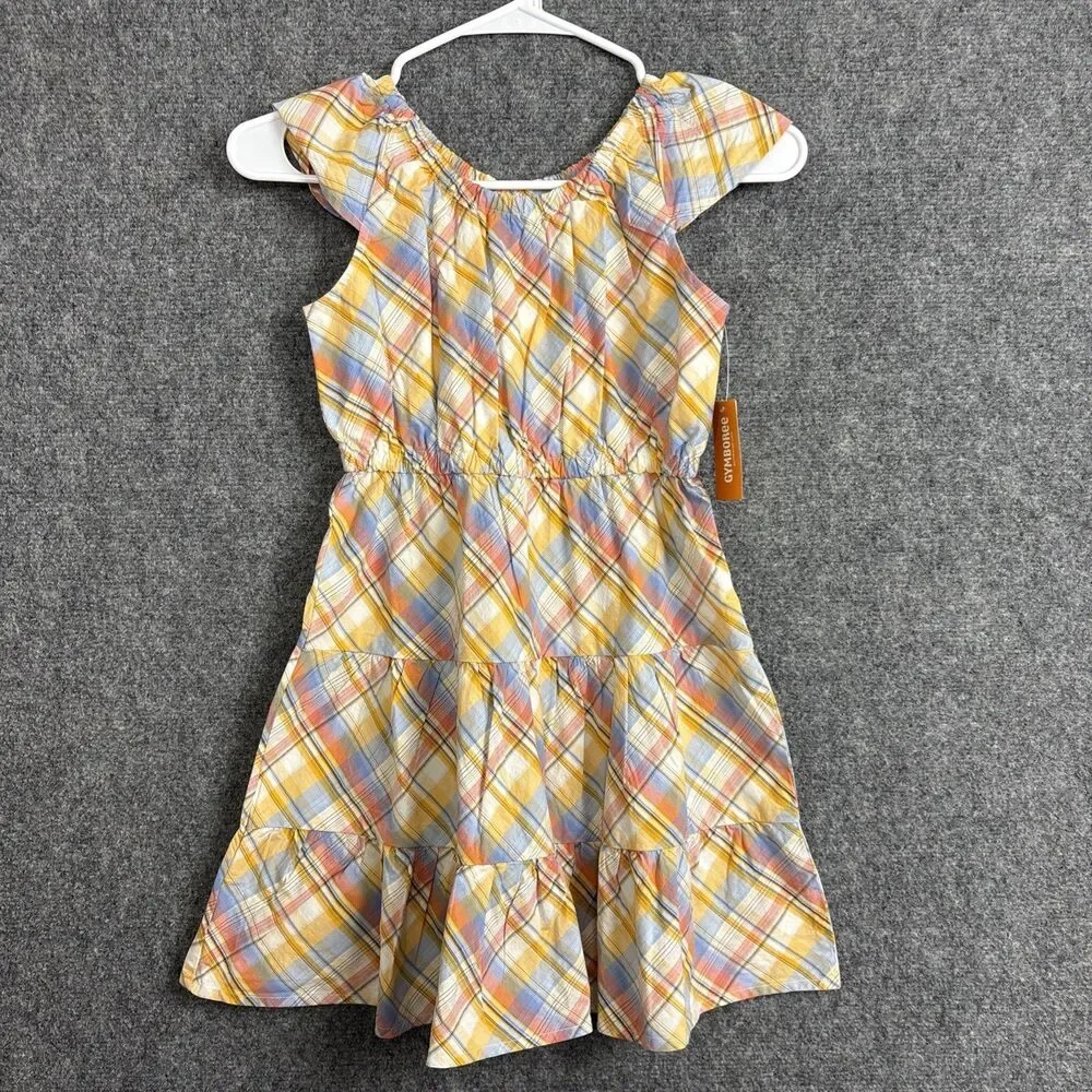 Gymboree Country Trail Girls Dress Size 8 Halo White Plaid Tiered